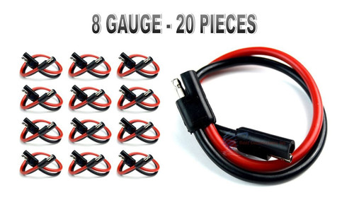 20 Pieces 8 Gauge 12" Quick Disconnect Polarized Inline Power Cable Wire Harness