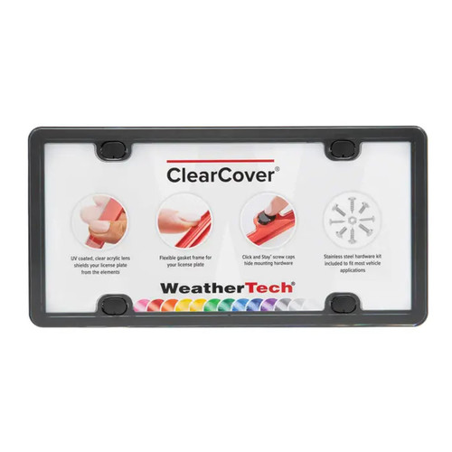 License Plate Clear Cover Frame - Black