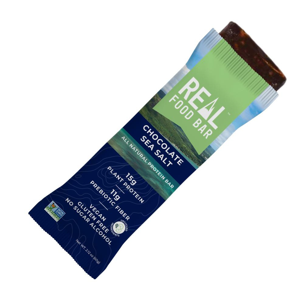 Chocolate Sea Salt Protein Bars Real Food Bar, Vegan Protein Bars
