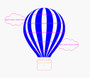 Large hot air balloon with clouds holds 46 tonies