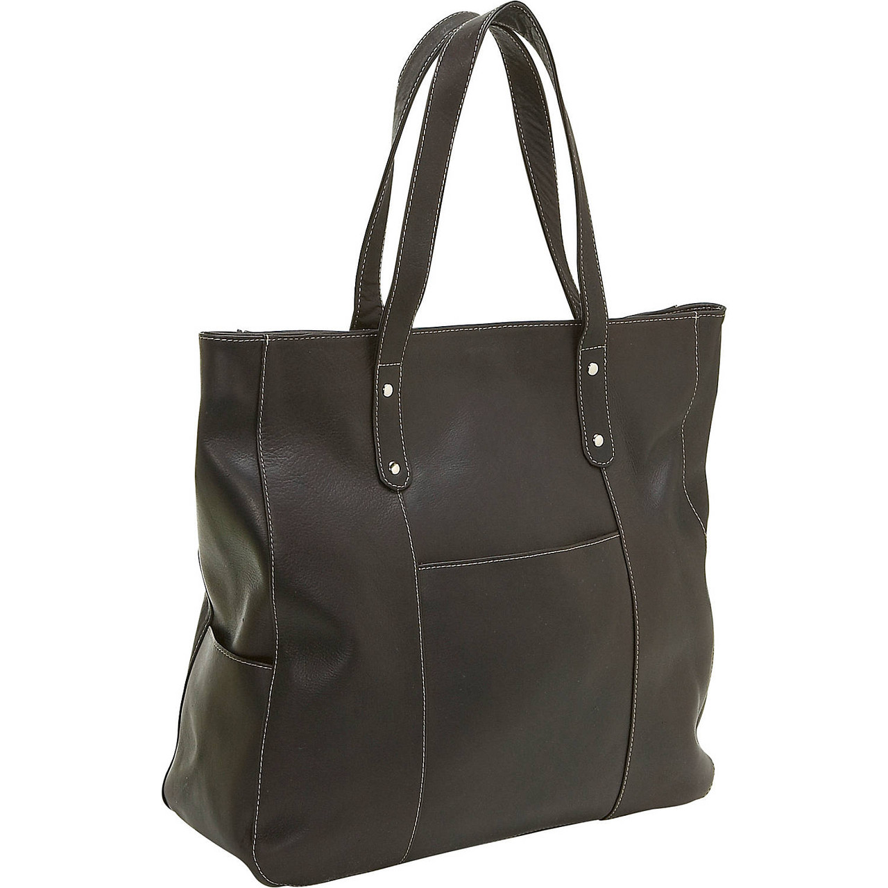 Large leather tote sales with pockets