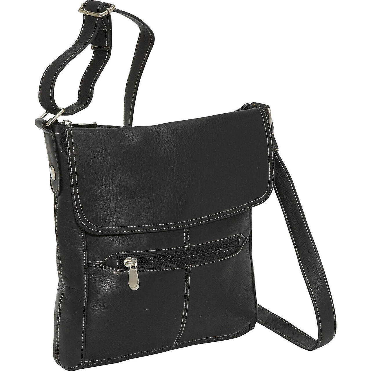 Le Donne Leather Simple Flap Over Crossbody Bag