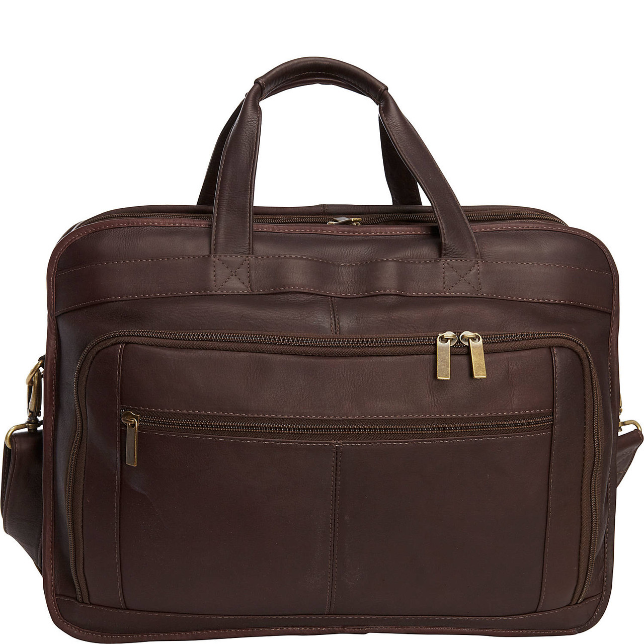 Le Donne Leather Two Compartment Computer Brief