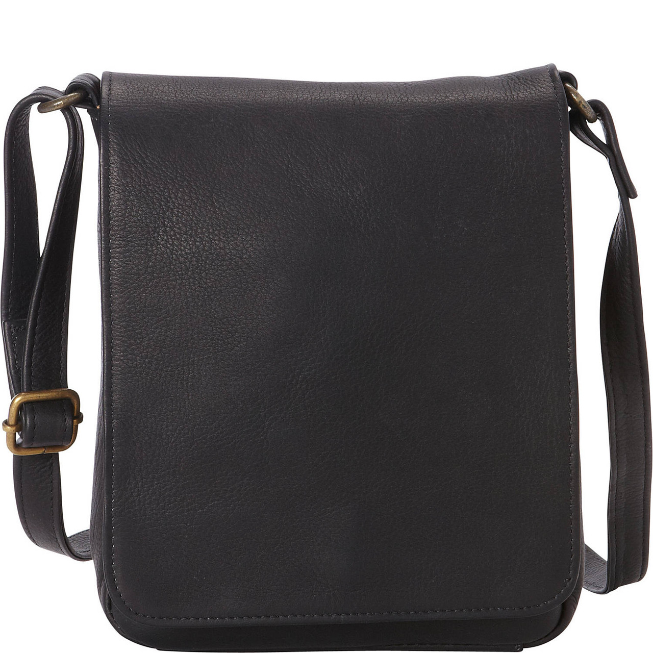 LeDonne, Bags, Le Donne Leather Simple Flap Dark Brown Crossbody Bag  Purse