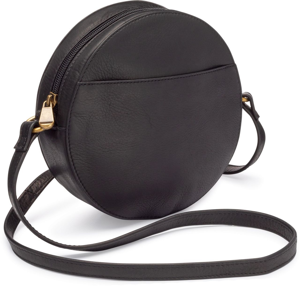 Pebbled leather shop canteen crossbody