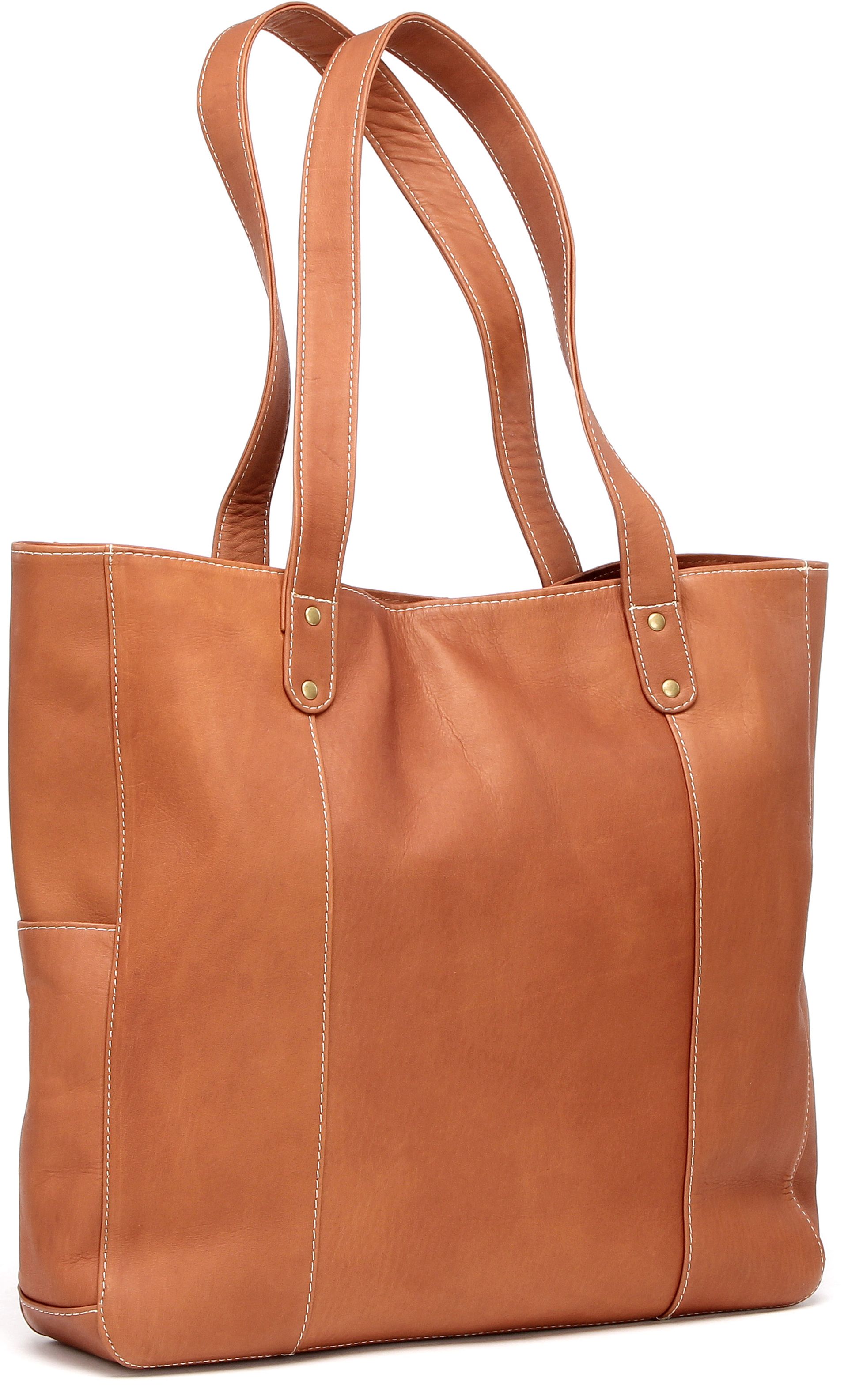 Leather Double-Strap Riveted Tote – Le Donne Leather