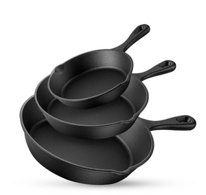 Sartenes de Hierro Fundido (3 Pz. de 16, 21 y 27 cm) para Cocinar en Estufa