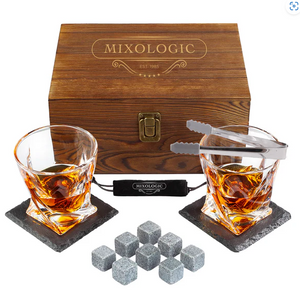 Set de Regalo con Vasos de Vidrio Vintage Swirl para Whisky