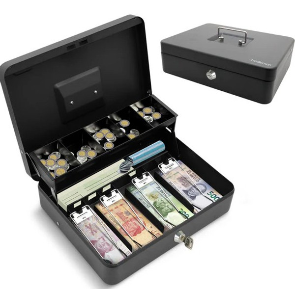 Caja de Seguridad para Dinero con Llaves y Cerradura de Seguridad