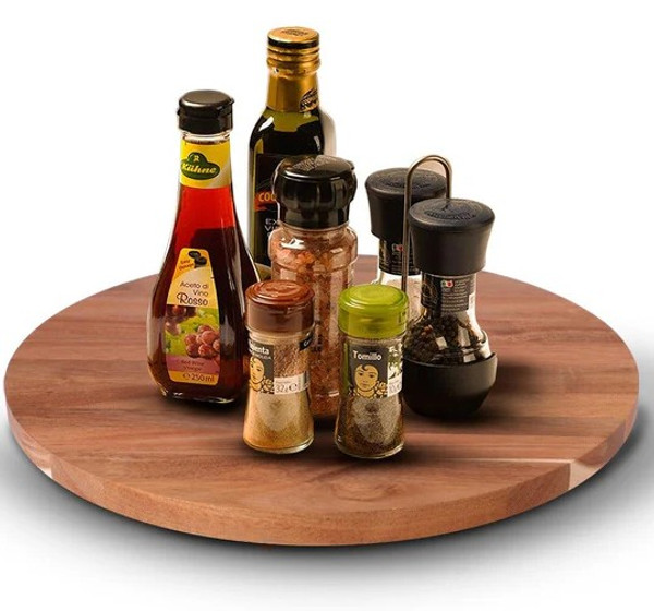 Lazy Susan Giratorio de Madera de Acacia 38 cm