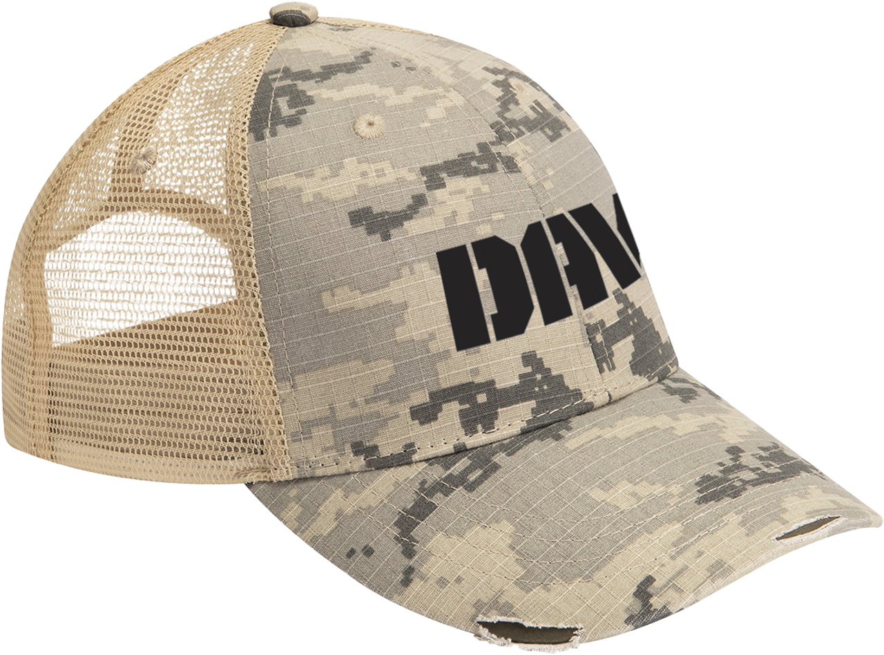 Distressed Digi Camo Cap - DAV