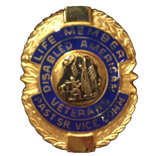 Blue Past Sr. Vice Commander Life Member Officer Lapel Pin