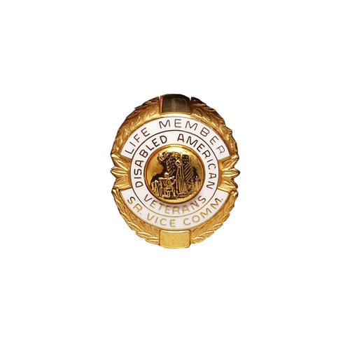 White Sr. Vice Commander Life Member Officer Lapel Pin