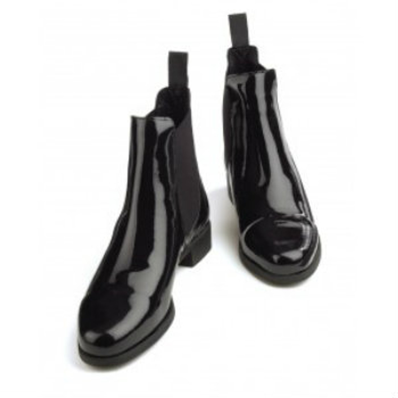 ladies black leather booties