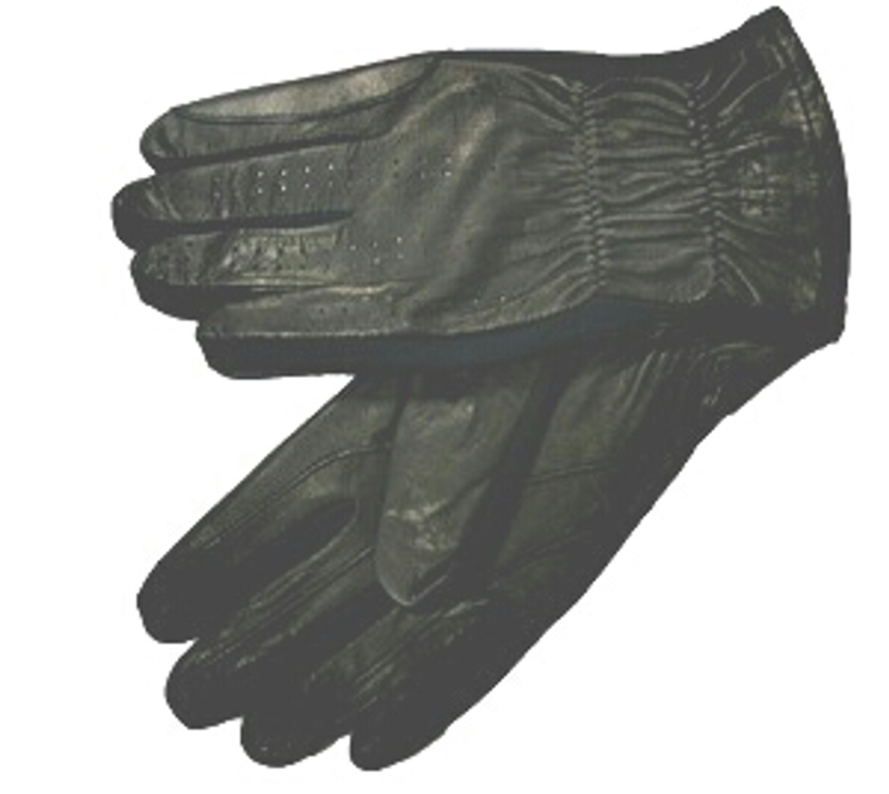 black and brown leather gloves