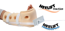 The HEELIFT® Traction boot with a patient's foot.