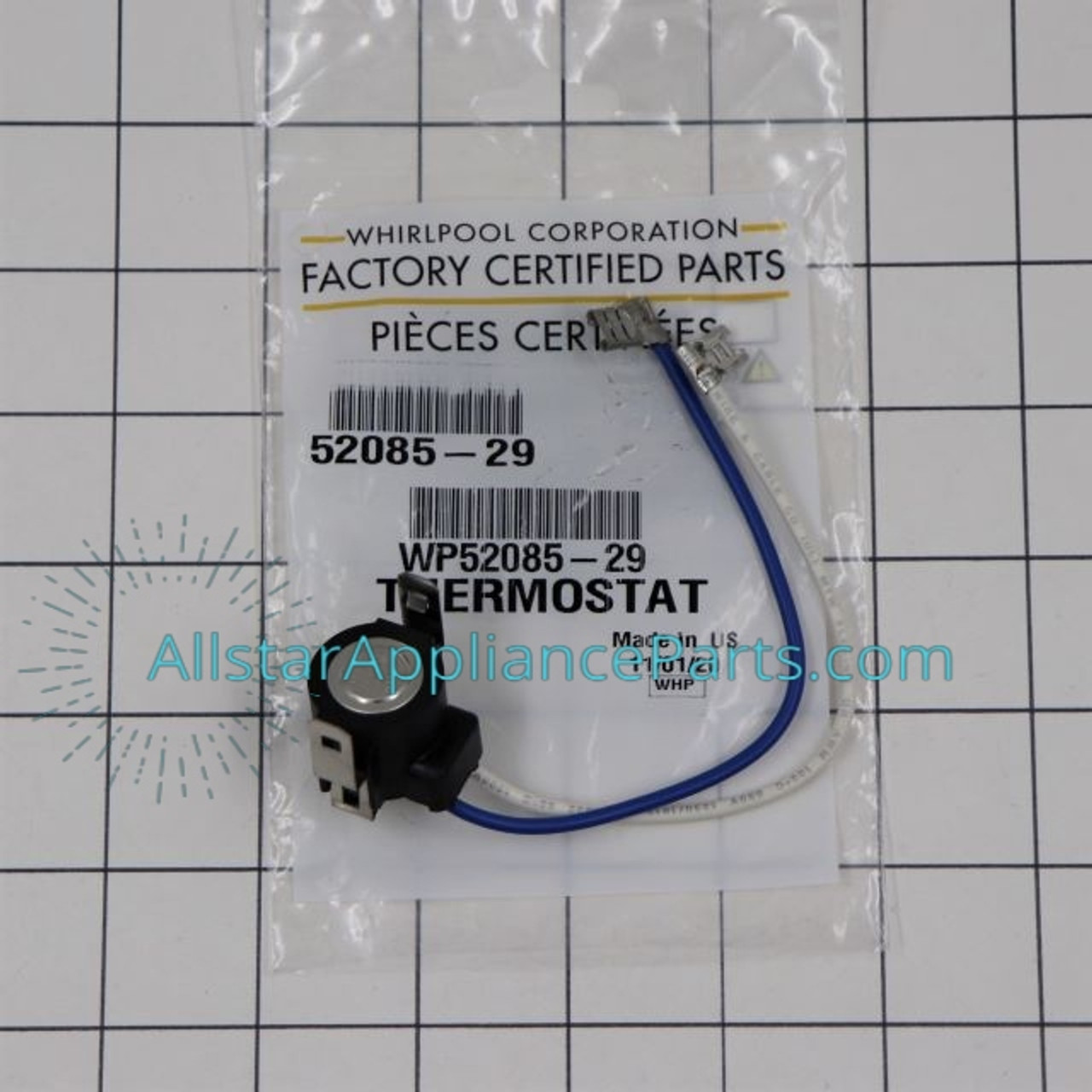 Whirlpool Wp10442411 Refrigerator Bi-Metal Defrost Thermostat