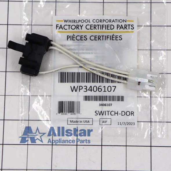 Part Number WP3406107 replaces  3405100,  3405101,  3406100,  3406101,  3406107,  W10569603,  WP3406107VP,  WPW10569603