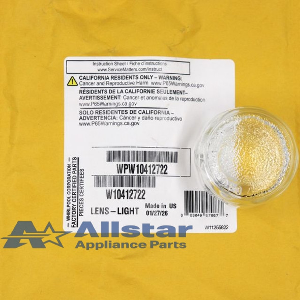 Part Number WPW10412722 replaces  W10412722