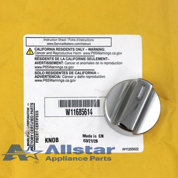 Part Number W11685614 replaces  W10919181,  W11114993