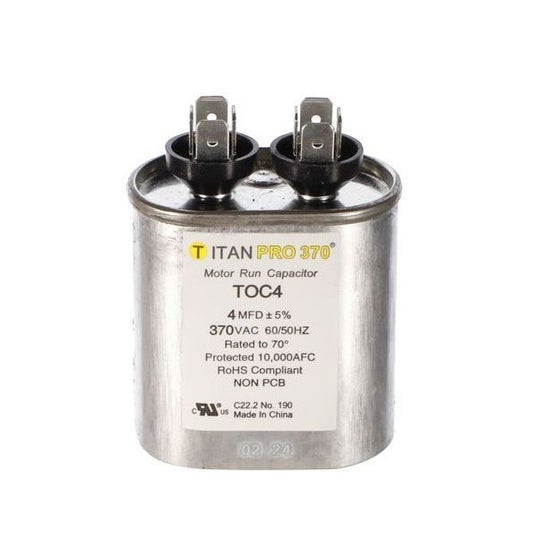 TOC4 Titan Pro Oval Motor Run Capacitor 4 MFD (370V)