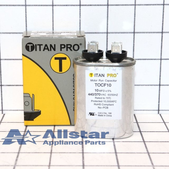 TOCF10 Titan Pro Oval Motor Run Capacitor 10 MFD (440/370V)