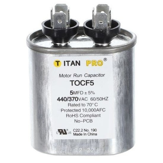 TOCF5 Titan Pro Oval Motor Run Capacitor 5 MFD (440/370V)