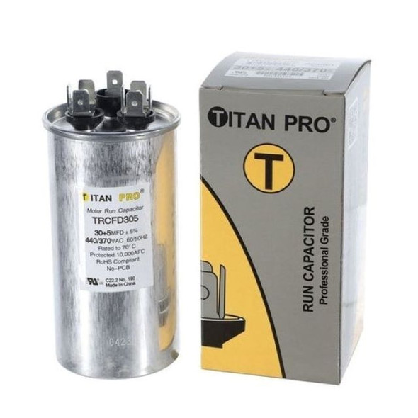 TRCFD305 Titan Pro Round Dual Motor Run Capacitor 30/5 (440/370V)