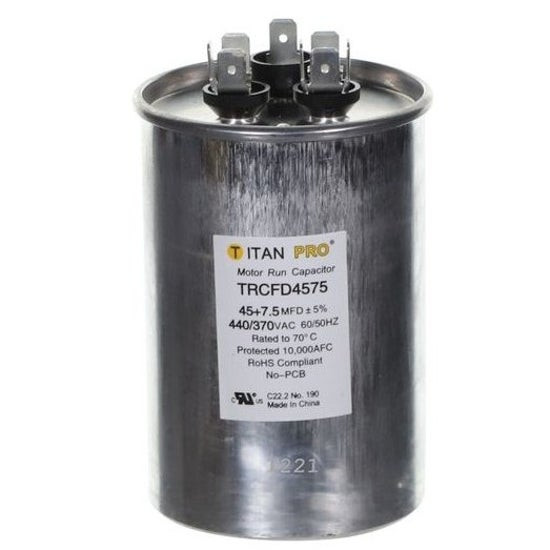 TRCFD4575 Titan Pro Round Dual Motor Run Capacitor 45/7.5 MFD (440/370V)