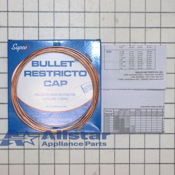 BC1 Bullet Restricto Cap Tube Capillary Tubing