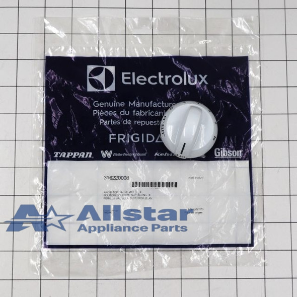 Frigidaire Range Control Knob (White) 316220008
