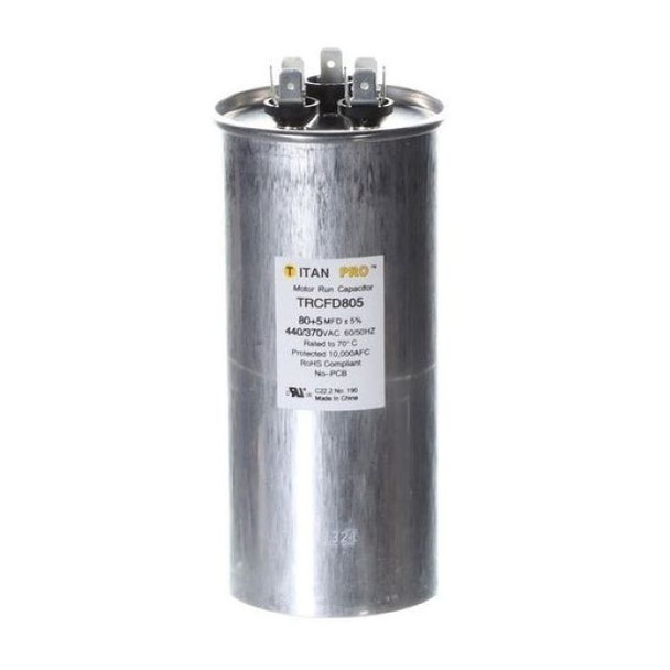 TRCFD805 Titan Pro Round Dual Motor Run Capacitor 80/5 MFD (440/370V)