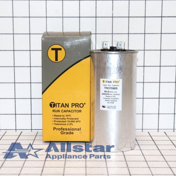 TRCFD805 Titan Pro Round Dual Motor Run Capacitor 80/5 MFD (440/370V)