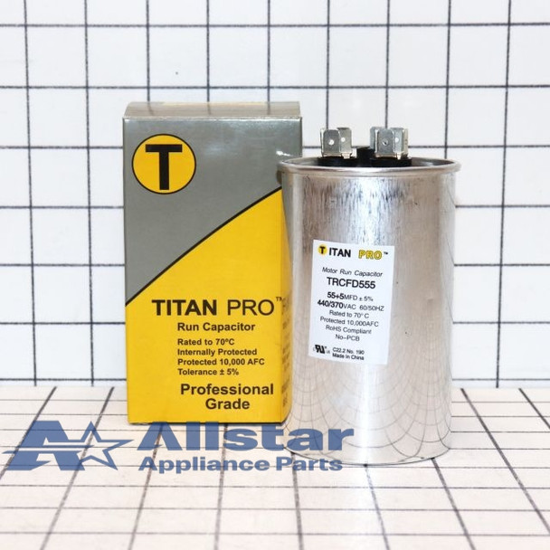 TRCFD555 Titan Pro Round Dual Motor Run Capacitor 55/5 MFD (440/370V)