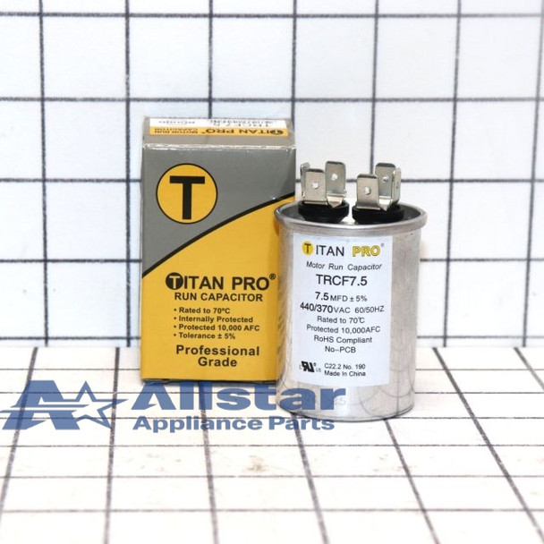 TRCF7.5 Titan Pro Round Motor Run Capacitor 7.5 MFD (440/370V)