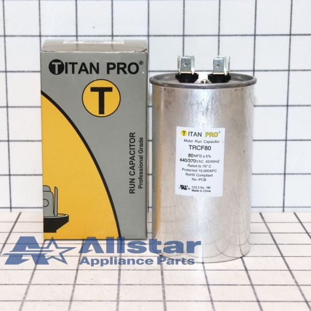 TRCF80 Titan Pro Round Motor Run Capacitor 80 MFD (440/370V)