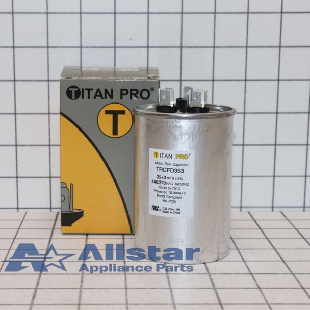 TRCFD353 Titan Pro Round Dual Motor Run Capacitor 35/3 MFD (440/370V)