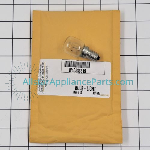 Refrigerator Freezer Light Bulb (replaces W10809516, WPR-31244) W10888319  parts