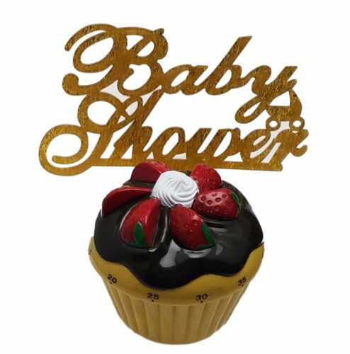 Baby Shower Mirrored Acrylic Cake Toppers /Gold