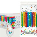 Happy Birthday Rainbow Ribbons Birthday Tablecover 54in x 84in