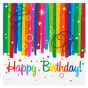 rainbow ribbons happy birthday small paper napkins 16-count