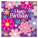 happy birthday blossoms large paper napkins 16-count