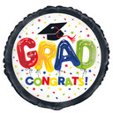 18" Colorful Graduation Balloon Grad Congrats!