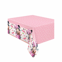Minnie Mouse plastic tablecover (54 in x 84 in) on party table