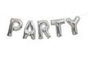 Party 5 Balloon Banner Kit Silver Letters 14"