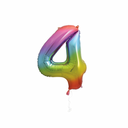 Multicolor numeral four foil balloon for party décor