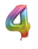 34" Rainbow Foil Balloon Number 4