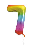 34" Rainbow Foil Balloon Number 7