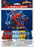 Packaging of the Marvel Spider-Man balloons showing the set of four colors.