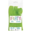 Plastic Cutlery Lime Green 18 ct 6 of Each